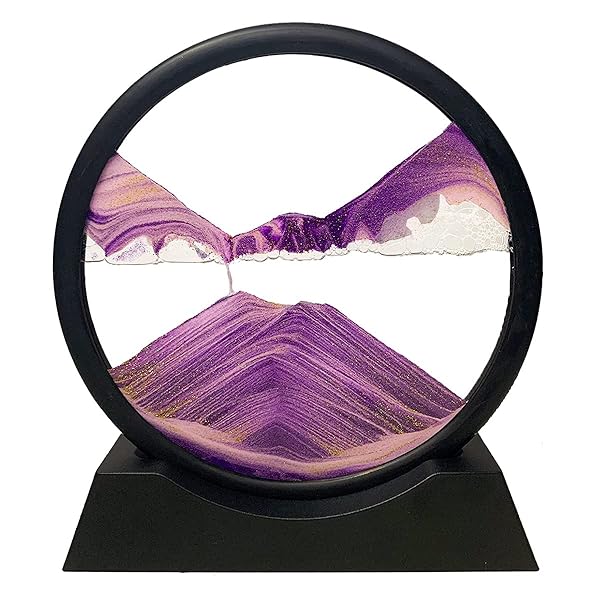 サンドピクチャー ラウンド 砂絵 置き型 アート インテリア 砂 おしゃれ 綺麗 ユニーク お洒落 癒し スタイリッシュ モダン プレゼント ギフト 新築祝い 引っ越し祝い 父の日 SH-01 (M, 紫)