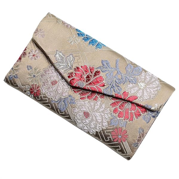 LEOBEE 数珠入れ 数珠袋 念珠袋 念珠入れ 女性用 数珠ケース (金色)