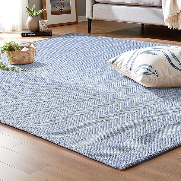 ラグ ラグマット 防音 厚手 洗えるラグ 北欧風 軽量設計 オールシーズン適用 抗菌 防ダニ 防臭 素肌にやさしい 190×190cm 約2畳 ネービーブルー