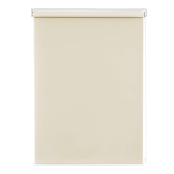 ロールスクリーン ロールカーテン 幅90cm 丈135cm ベージュ 1級遮光 断熱 遮熱 防音 防寒 UVカット 表..