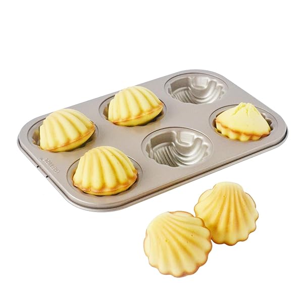 貝型マドレーヌ型 (6ケ-26.7*18*3.4cm)