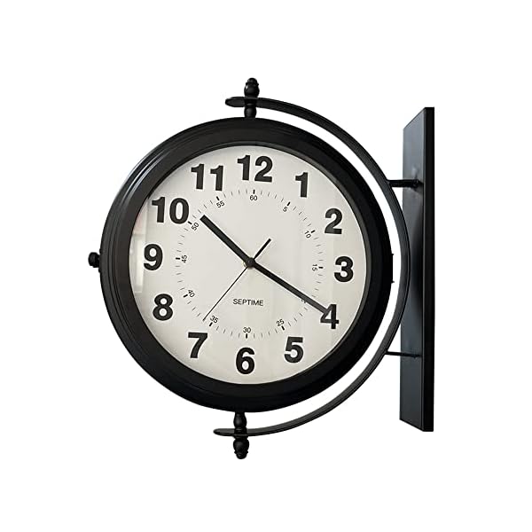 両面時計 壁掛け 時計 オシャレ 壁 屋外 時計 アンティーク 両面 時計 おしゃれ 店舗時計 ショップ カフェ 置き時計 インテリア 西海岸風 静音 タイプA