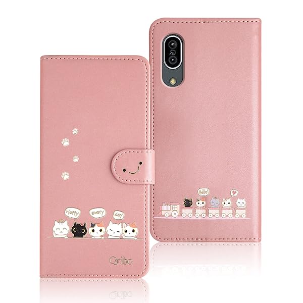 Aquos sense3 ケース 手帳型 SH-M12 SHV45 ケース Android One S7 ケース 手帳型 Aquos sense3 Basic ケース 907SH SHV48 ケース シンプルなのに可愛いデザイン エンボス加工猫柄 う