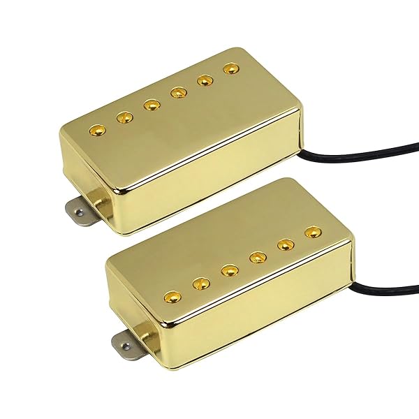 Alnico5 ギター ハムバッカーピックアップ 4線式 ネック+ブリッジ ピックアップセット ゴールデンフィット LPスタイル ギターピックアップパーツ