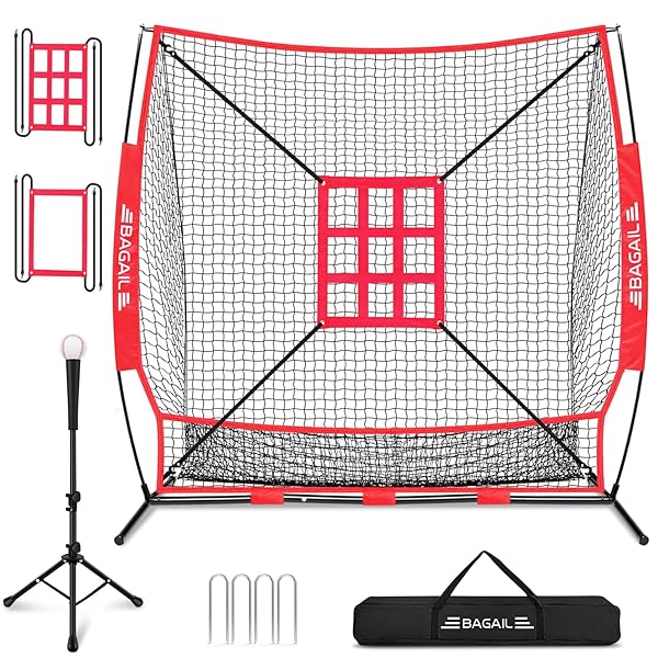 Rakuten - BAGIL野球ネット ベースボールネット 練習用 バッティングネット ピッチングネット スチール製 野球器具 硬式/軟式対応 打撃 投球 防球ネット ソフトボール練習ネット トレーニング 組み立て簡単 折り畳み 収納バック付き 9マス枠+口字型枠付き