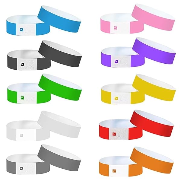 使い捨て リストバンド 12色 100枚/200枚/500枚/1000枚 イベント 入退場管理 合成紙 防水 入場 フェス ..