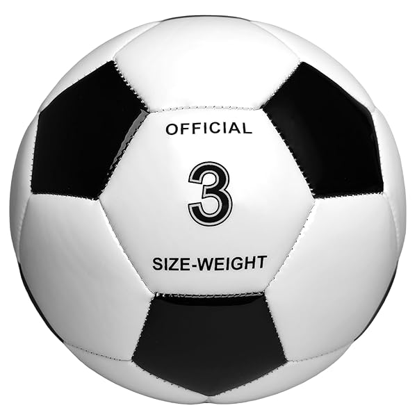 サッカーボール 3号サイズ soccer ball 耐摩耗 軽量 ホワイトブラック 学生子供用 練習試合用 空気入れ..