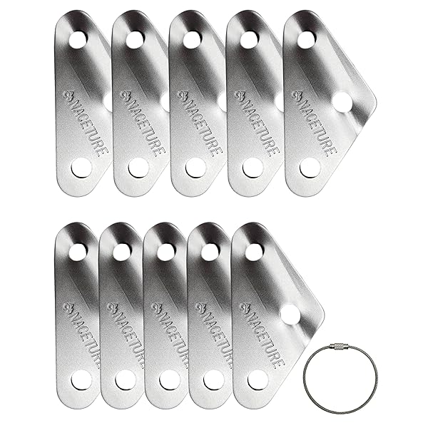 自在金具 三角 -アルミ合金ロープテンショナーキャンプテントガイラインコードアジャスターキャンプ用品、ハイキング、リュックサック用キャンプギア超軽量テントステークスガイラインテンショナーテントコード (三角-ぎんいろ10個入)