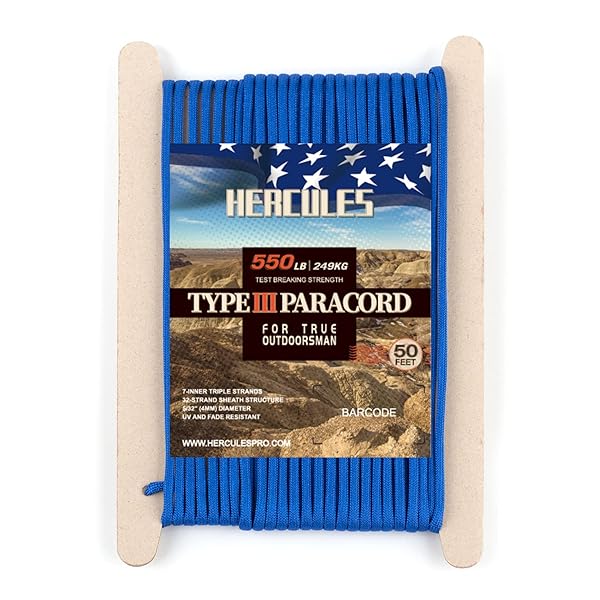 パラコード ガイロープ 7芯 ブルー 15m キャンプロープ テントロープ 耐荷重250kg キャン ...