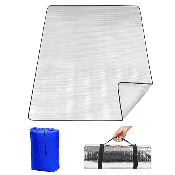 3mm レジャーシート 銀マット キャンプ マット 断熱シート テント 両面アルミ 防水 防湿 厚手 防災 四..