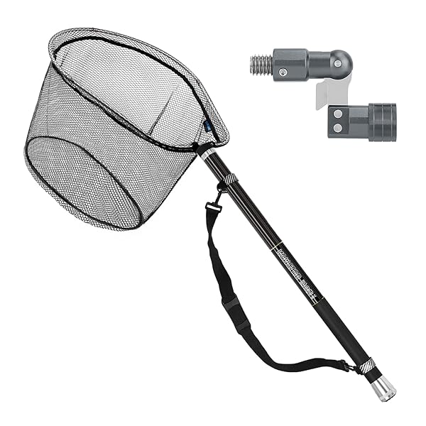 ランディングネット タモ網 玉網セット タモジョイント 9段階 伸縮 カーボン製 小継玉の柄 ランディングポール 磯玉セット 海釣り たも網 超軽量 携帯便利 淡水/海水両用 3M/5M/6M (6M玉柄+タモ網＋タモジョイント)