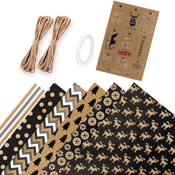 クリスマス 包装紙 ラッピングペーパー 6枚 大判 ラッピング 包装 70x50cm プレゼント クリスマスギフト 新年 誕生日 かわいい 梱包紙 ギフトタグ ...