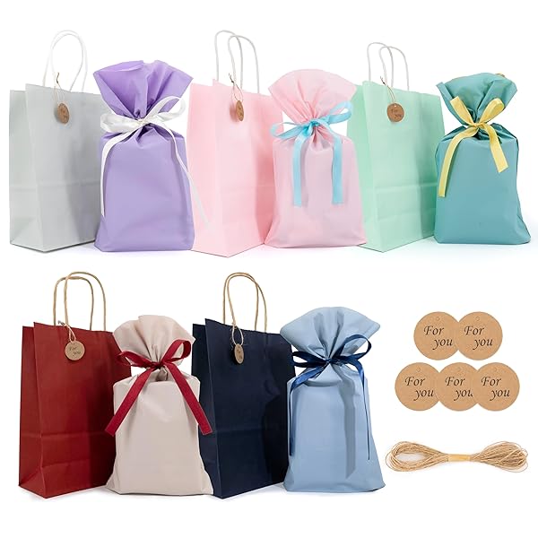 ラッピング 袋 プレゼント 袋 【3サイズ展開・バイカラー・様々なシーンで活躍】 ラッピング 紙袋 ギフトラッピング 袋 プレゼント 包装袋 誕生日 ギフト ギ...