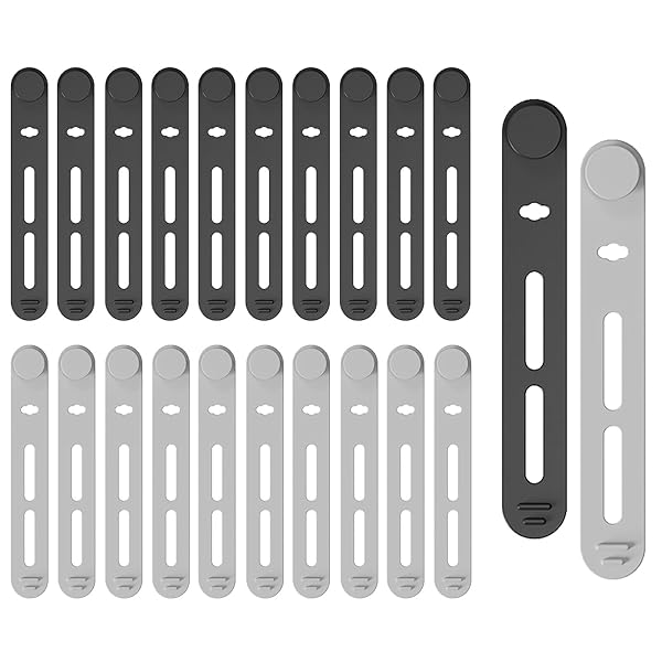 ケーブルバンド シリコン ケーブルクリップ 20本入り ケーブル まとめる コード 整理 ブラック  ...