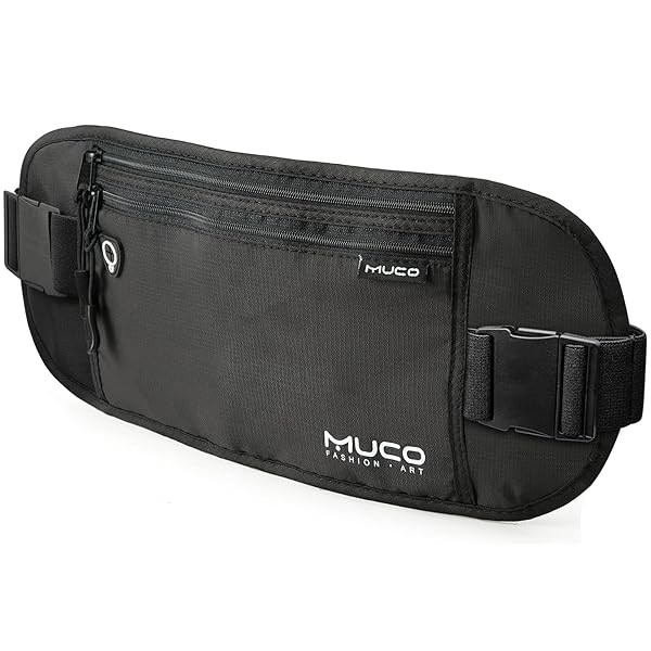 セキュリティポーチ ウエストポーチ RFID スキミング防止 貴重品 旅行便利グッズ 防水 盗難対策 薄型 ブラック