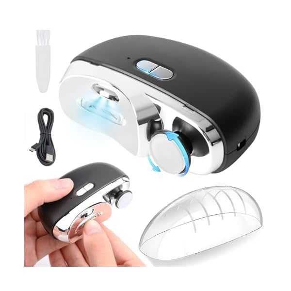 【爪切りと爪磨きが1台2役 ・最高傑作】 2in1 電動爪切り 両用爪切り爪磨き 2段階スピード爪研ぎ 爪切り電動 Type-C充電式 便利 超軽量爪切り LEDライト付き 簡単操作 爪傷防止 安全 低騒音の電動爪削り 角質ケア 巻き爪 厚い爪 爪ケ