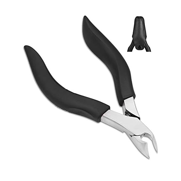 厚い足の爪または成長した足の爪のための広い足の爪切り-握りやすい+革の包装、安全な保管のための大きなプロの足の爪切り長いハンドル-簡単に健康な爪を維持する