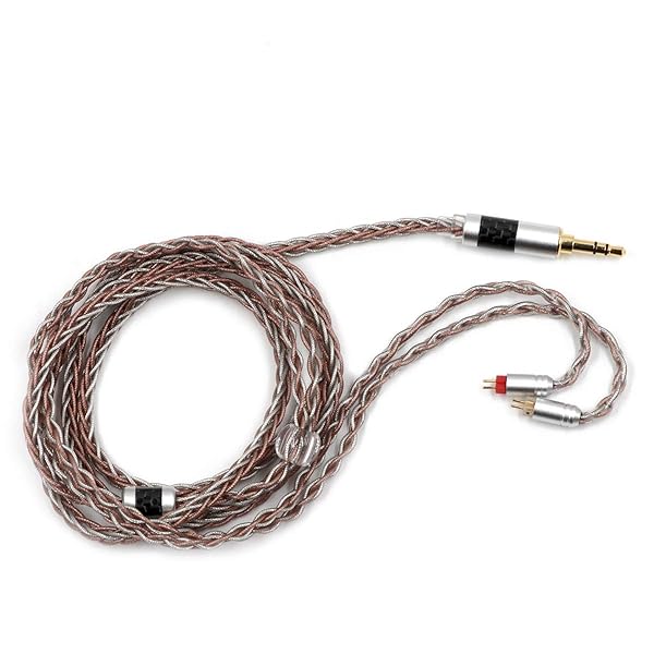 C8オーディオHIFIステレオ8本銅箔糸と銀箔糸で編み軽量イヤホンアップグレードケーブル (3.5mm-0.78mm2..