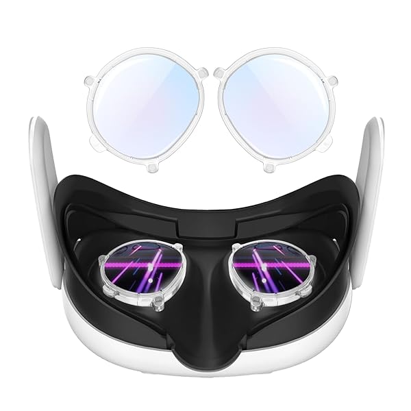 適用Quest 3用の度付きレンズ, Quest 3に適用近視レンズ, レンズ 度付きブルーライトブロッキングレンズ,レンズ保護フレーム、Quest 3用軽量アンチスクラッチ磁気近視メガネ- レンズワイプ保護布が付属しています (-4.00, Que