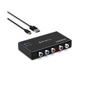 アナログ コンポーネント RGB 入力 to HDMI出力 変換 コンバーター, 5 RCA YPbPr to HDMI Video Converter, RGB to HDMI Adapter, Compatible with PS2, PS3,