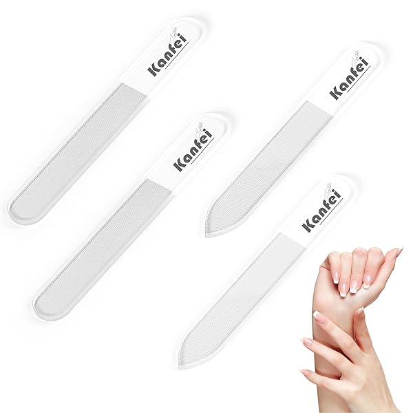 爪やすり 爪磨き ガラス製 4本(2セット)ネイルケア ツヤ出し ピカピカ 4000グリッド数 爪の削り・ツヤ出し