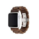 アップルウォッチ木製ストラップ、古典的なリストバンド木製のブレスレットストラップ、アップルiWatchの環境にやさしいパッド付きストラップのフルレンジに適しています (ブラッククルミウッド-42/44/45mm)