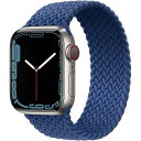 コンパチブル apple watch バンド ブレイデッドソロループ 柔らかいシリコーン糸混紡リサイクルヤーン素材 ステンレス留め具 apple watch ultra3/ultra2/ultra/10/9/8/7/6/5/4/3/2/1/SE対応