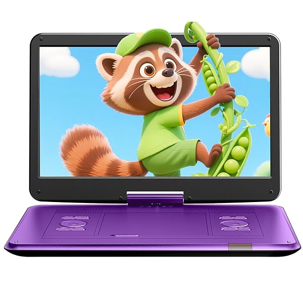 ポータブルDVDプレーヤー 液晶 15.6インチ超大画面、6時間連続再生、CPRM対応 リージョンフリー、 USB SDカード対応 AV入出力 TV同期可能 、 レジューム機能 お年寄りや子供向き SD05【ブルーレイ非対応】パープル