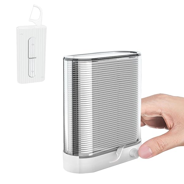 フロスのケース 箱 フロス＆スティック収納 自動引き出す 携帯用ケース箱 コンパクト 持ち運び便利 フロス入れ 初心者用歯間フロス 業務用 フロスピック フロスおまけ (Aタイプ/Dタイプ各1点入)