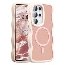 対応 Samsung Galaxy S24 Ultra 5G 用の ケース 透明 TPU ウェーブデザイン スマホケース クリア 可愛い 人気 おしゃれ ケース MagSafe対応 薄型 軽量 耐衝撃 波型 バンパー スマホケース - ピンク