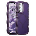 対応 Samsung Galaxy A16 4G/5G 用の ケース 透明 TPU ウェーブデザイン スマホケース クリア 可愛い 人気 おしゃれ ケース MagSafe対応 薄型 軽量 耐衝撃 波型 バンパー スマホケース - パープル