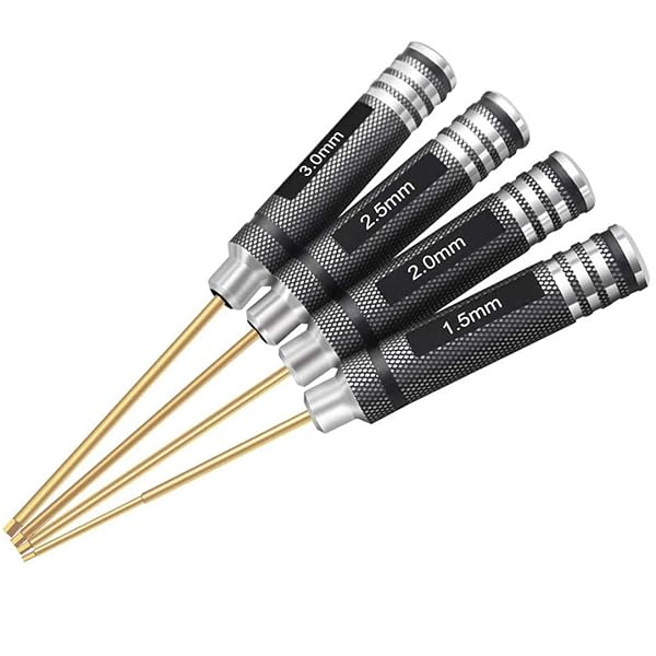 樂天商城 - 六角レンチドライバー 窒化チタン 精密ドライバーセット ドローン用 4pcs セット（1.5mm 2.0mm 2.5mm 3.0mm）…