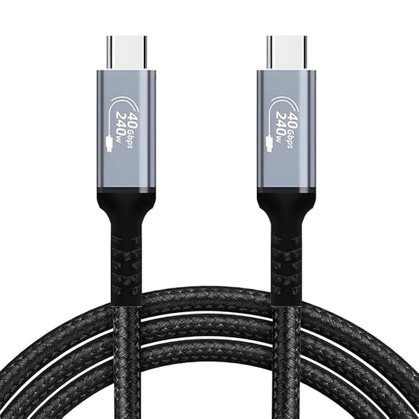 USB-C & USB-C ケーブル Type-c ケーブル USB4 (40Gbps) PD対応 240W/5A急速充電 8K/60Hz映像出力 超高耐久ナイロン タイプc機種対応 (0.5M)