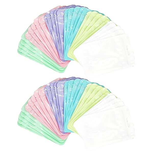 ジッパー付き袋 可愛い チャック付き袋 60枚セット 6色 ジッパー付き袋 チャック袋 ジッパーバッグ ジッパー ラッピング チャック ジップ 袋 包装袋 小分け袋 チャック付き カラフル マカロンバッグ 可愛い ミニ (60枚セット, 7.5x10