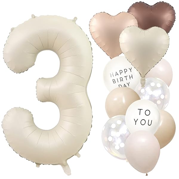 3歳 誕生日 飾り付け 大きい 数字 バルーン くすみカラー 風船 セット ナンバーバルーン バースデー 飾り おしゃれ 子供 誕生日お祝い（数字3）