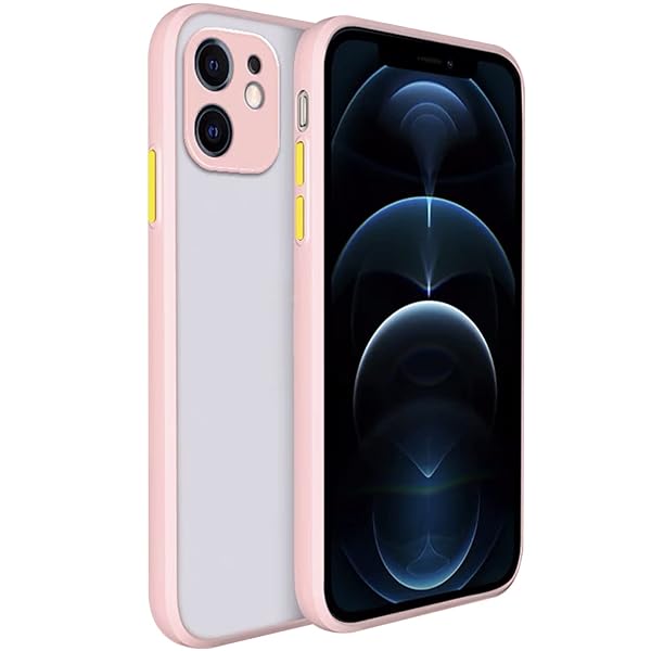 スマホケース iphone12, あいふぇいす12ケース, アイフォン12 ケース 6.1インチ 対応 ケース 側面TPU背面 マットPC バンパーケース 耐衝撃 すり傷防止 ワイヤレス充電対応 アイホン12ケース 用 ピンク