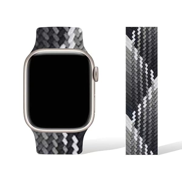 コンパチブル apple watch バンド ブレイデッドソロループ 柔らかいシリコーン糸混紡リサイクルヤーン素材 ステンレス留め具 apple watch ultra3/ultra2/ultra/10/9/8/7/6/5/4/3/2/1/SE対応