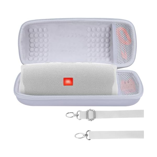 収納ケースと互換性のあるCHARGE5 CHARGE4 防水Bluetoothポータブルスピーカー (オフホワイト ケース)