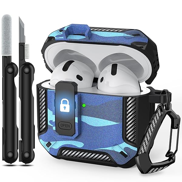 AirPods 第4世代ケース AirPods 第4世代ケース (2024) 対応 ロック機能 ミリタリーグレード落下保護 ク..