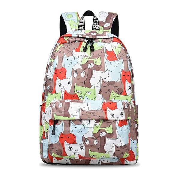 リュックサック人気 高校生 リュック 花柄 かわいい おしゃれ 大容量 軽量 通学 旅行 女子 防水 レディーズグリーン猫