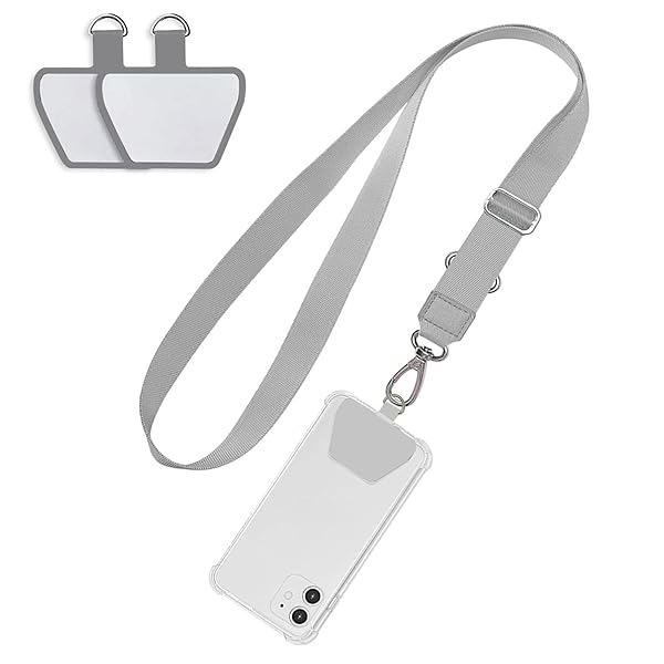携帯ストラップ ネックストラップ 肩掛けストラップ 2枚バッチ付き 長さ調整可能 斜め掛け 首掛け 腕か..