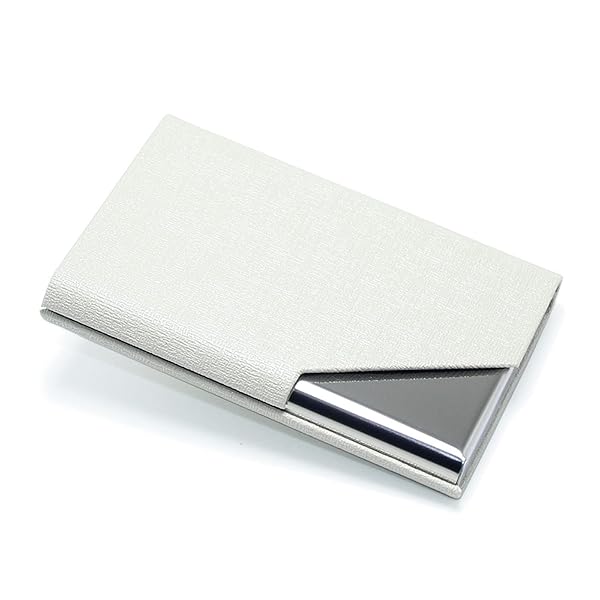 名刺入れ 高級名刺ケース ステンレス鋼カードケース 大容量 名刺が折れない 取り出し簡単 1秒開閉 男女兼用 赠り物 (ホワイト)
