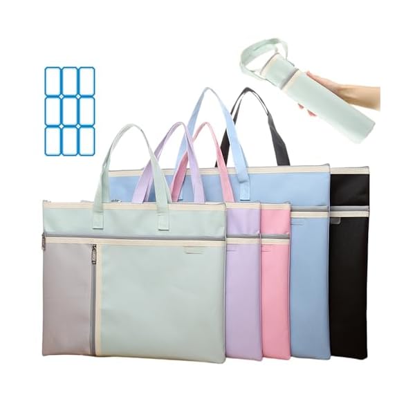 ジッパー式ファイル袋 A3 A4判 ジッパーポーチドキュメントバッグ 三重ファスナー 取っ手付き 連絡袋 ファスナーフォルダー 撥水 防水PP オックスフォード...