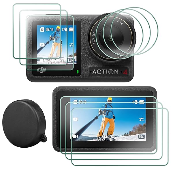 強化ガラスフィルムDJI Osmo Action 4に適用 メイン画面用3枚 + サブ画面用3枚+LED保護フィルム3枚 DJI Action 4液晶保護フィルム 超薄 硬度10H、防油汚れ、指紋防止、気泡防止、飛散防止