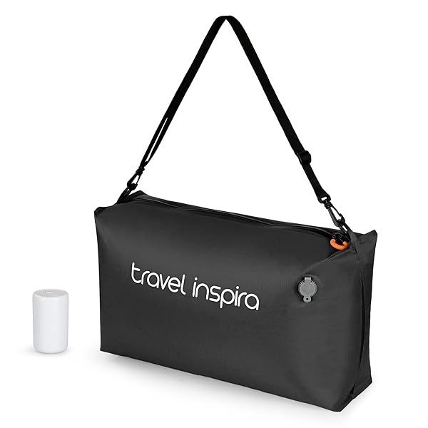 旅行用圧縮袋収納 「1枚+電動ポンプ」 22L大容量 50%スペース節約 3WAY TPU防皺素材 完全防水防塵 軽量 3泊分収納/旅行用 長期保管可能ブラック