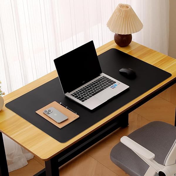 デスクマット マウス対応 両面PUデスクマット、大型マウスパッド 45*120cm 厚さ2mm レザー デスクパッド 防水キーボードマット 滑り止め 防油 断熱 お手入れ簡単 カスタマイズ可能な寸法