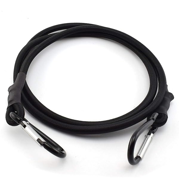 120 cm x 8mm ストレッチコードとカラビナフック バンジーコード ゴムひも 荷物固定 弾性ロープ キャンプ テント ターポリン アウトドア用品 (2本 セット)