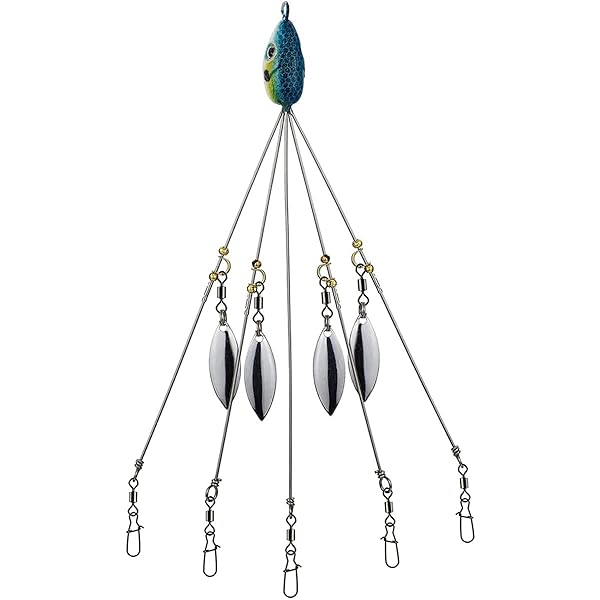 楽天彩り堂アラバマ傘リグ、バスストライパーフィッシング、淡水フィッシング、スイムベイトルアーリグキット、ブルー