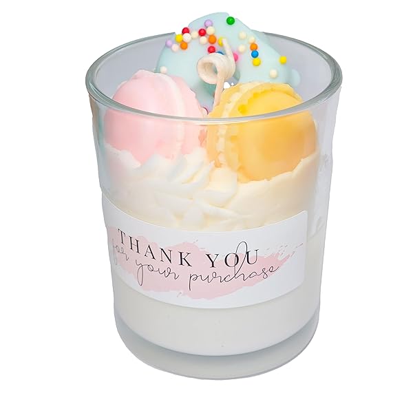 アロマキャンドル アウトドア 可愛い マカロン 鮮やか パフェ クリーム デザート キャンドル 手つくり 飾り パーティー 縁結び ソイワックス 蜜ろうワックス プレゼント ギフト 燃焼時間 40 h (マカロン)