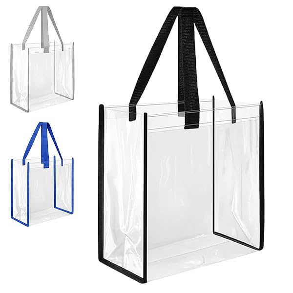プールバッグ 透明ビニールバッグ PVC素材 大容量 手提げバッグ お持ち運び便利 防汚防水 ビーチ/水泳/温泉/旅行/アウトドア用 男女兼用 30×30×15cm (ブラック)